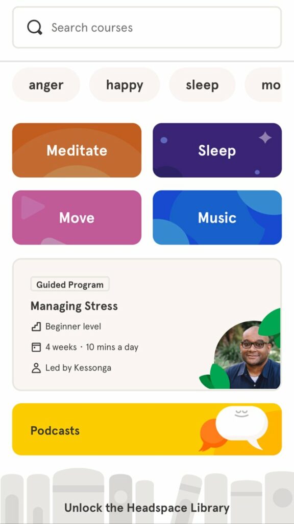 headspace mobile app design 